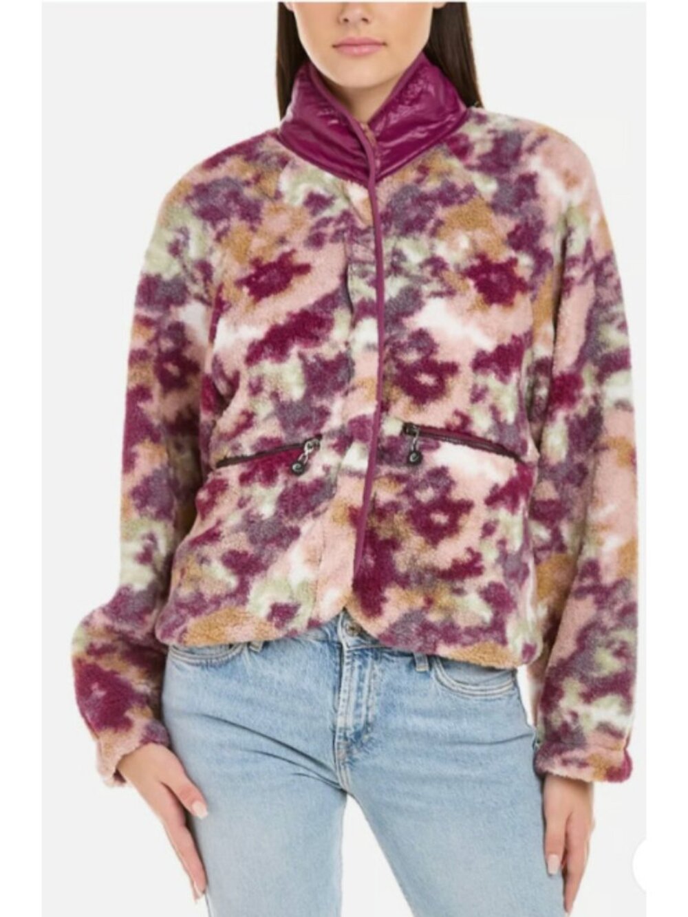 NWT Johnny Was Calme Purple Floral Sherpa Jacket L - Picture 3 of 14